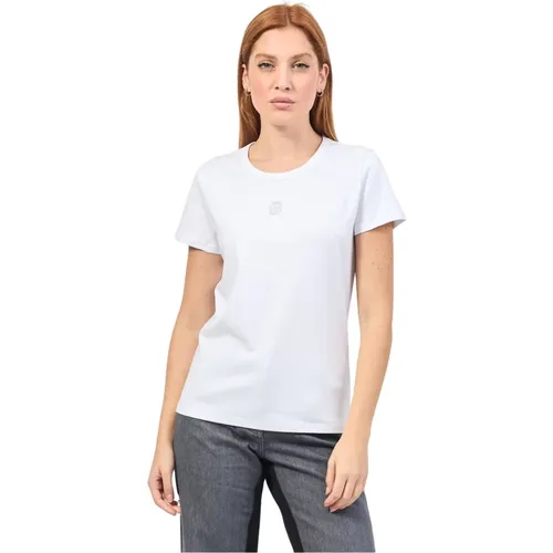 Weiße T-Shirt mit Double B Monogramm - Hugo Boss - Modalova