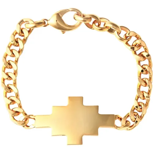 Gold Cross Logo Chain Bracelet , male, Sizes: ONE SIZE - Marcelo Burlon - Modalova