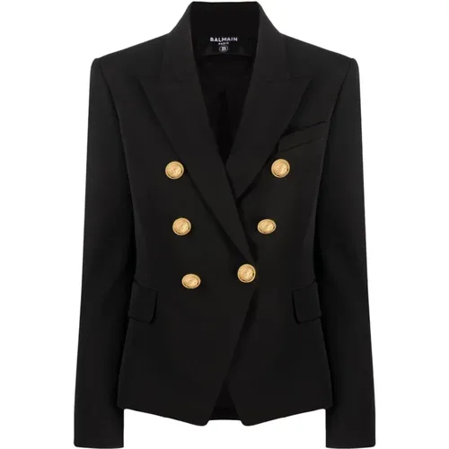 Blazers, female, , Size: M Double-Breasted Blazer - Balmain - Modalova