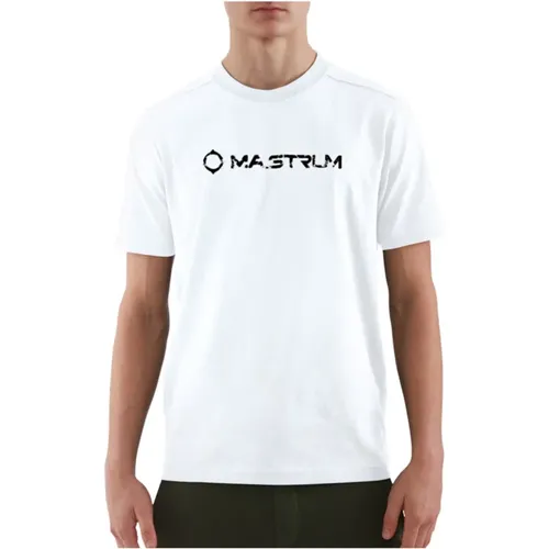 Geknacktes Logo Tee Klassische Passform , Herren, Größe: XL - MA.STRUM - Modalova