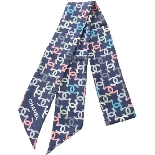 Pre-owned Scarves, female, , Size: ONE SIZE Pre-owned Silk Scarf - Chanel Vintage - Modalova
