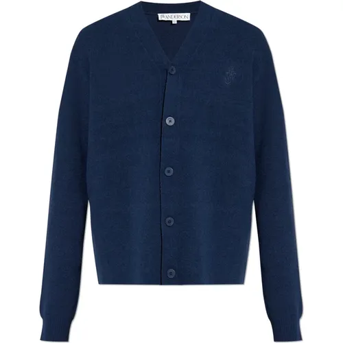 Cardigan mit Logo , Herren, Größe: L - JW Anderson - Modalova