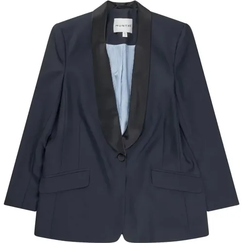 Elegant blazer with deep v-neck , female, Sizes: 2XL, L, M - Munthe - Modalova