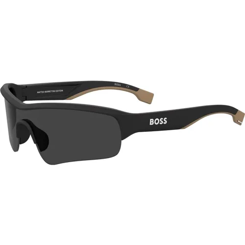 Black/Grey Sunglasses , male, Sizes: ONE SIZE - Hugo Boss - Modalova