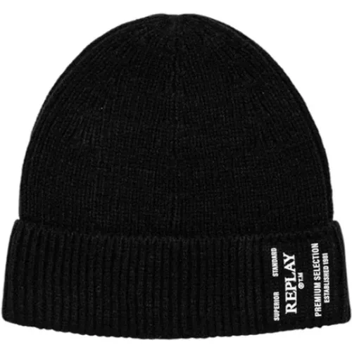 Beanies, male, , Size: ONE SIZE Stylish Beanie Hat for Men - Replay - Modalova