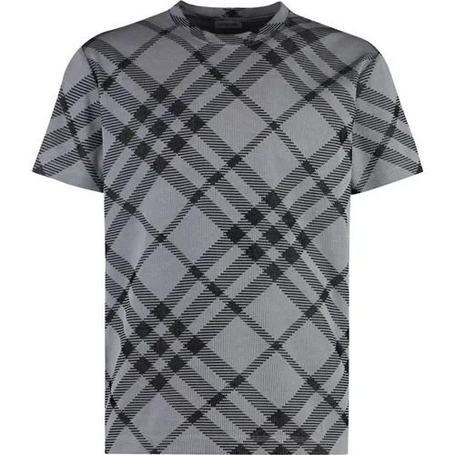 Baumwoll-Crew-Neck T-Shirt mit Motiv , Herren, Größe: L - Burberry - Modalova