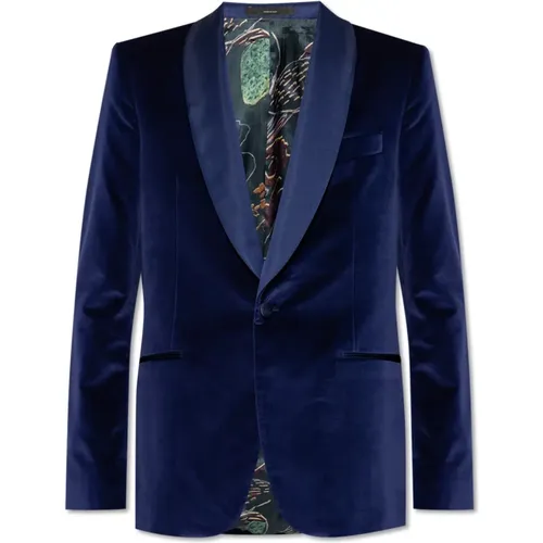 Blazers, male, , Size: S Velvet Blazer - Paul Smith - Modalova