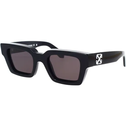 Schwarze Sonnenbrille Oeri126 Virgil Stil , unisex, Größe: 50 MM - Off White - Modalova