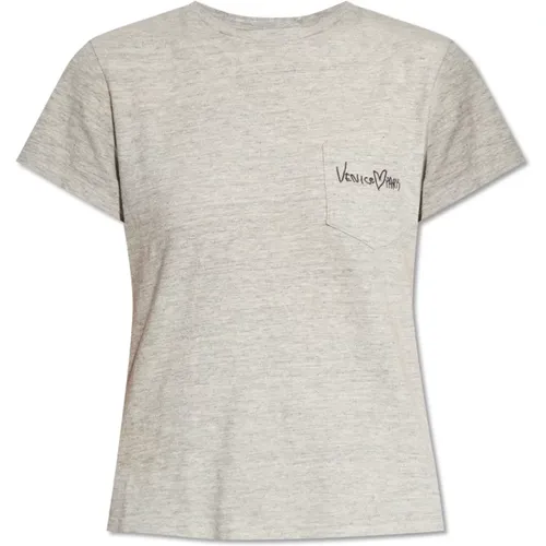 T-Shirt mit Logo , Damen, Größe: XS - Golden Goose - Modalova