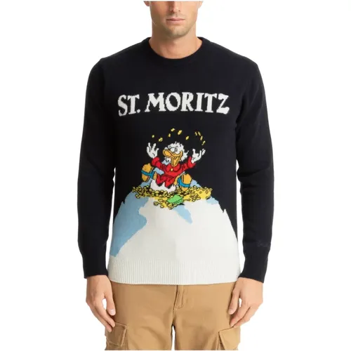 Abstract Multicolour Logo Embroidered Sweater , male, Sizes: M, L - MC2 Saint Barth - Modalova