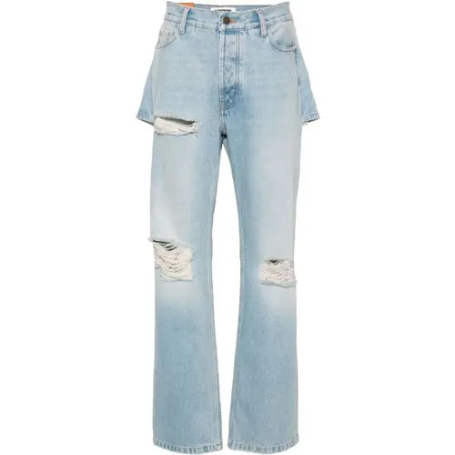 Hellblaue Straight Leg Jeans mit Ripped Details , Damen, Größe: W26 - DARKPARK - Modalova