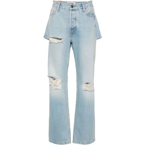 Hellblaue Straight Leg Jeans mit Ripped Details , Damen, Größe: W26 - Darkpark - Modalova
