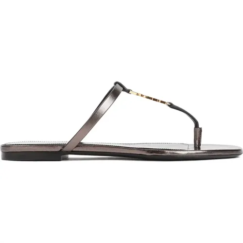 Leather Sandals Almond Toe , female, Sizes: 4 1/2 UK, 5 1/2 UK, 3 1/2 UK - Saint Laurent - Modalova