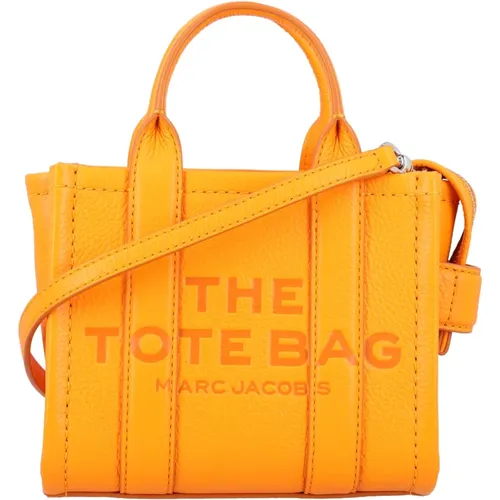 Tangerine Mini Tote Leather Handbag , female, Sizes: ONE SIZE - Marc Jacobs - Modalova
