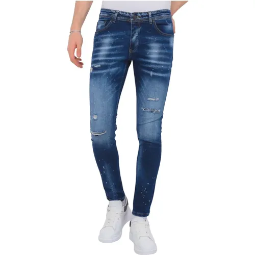 Farbspritzer Zerrissene Jeans Herren Slim Fit -1075 , Herren, Größe: W32 - Local Fanatic - Modalova