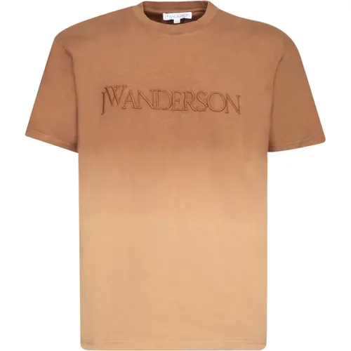 Braunes geprägtes Logo-T-Shirt , Herren, Größe: L - JW Anderson - Modalova