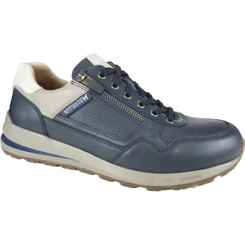 Blaue Bradley Sneaker Schuhe , Herren, Größe: 43 1/2 EU - mephisto - Modalova