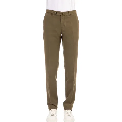 Chinos, male, , Size: S Cotton-Linen Trousers - PT Torino - Modalova