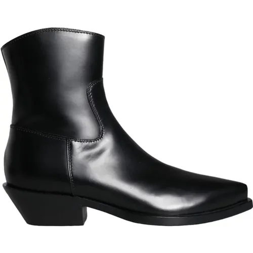 Leather Booties Shoes , female, Sizes: 4 UK - Dolce & Gabbana - Modalova