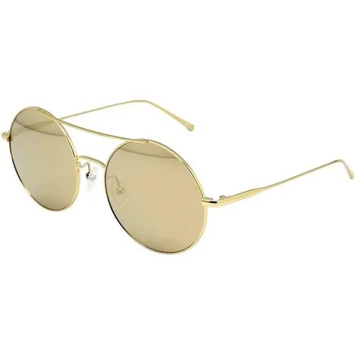 Gold Frame Mirrored Sunglasses Ck2156S , unisex, Sizes: 54 MM - Calvin Klein - Modalova