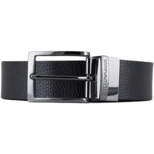 Belts, male, , Size: ONE SIZE Reversible Leather Belt - Emporio Armani - Modalova