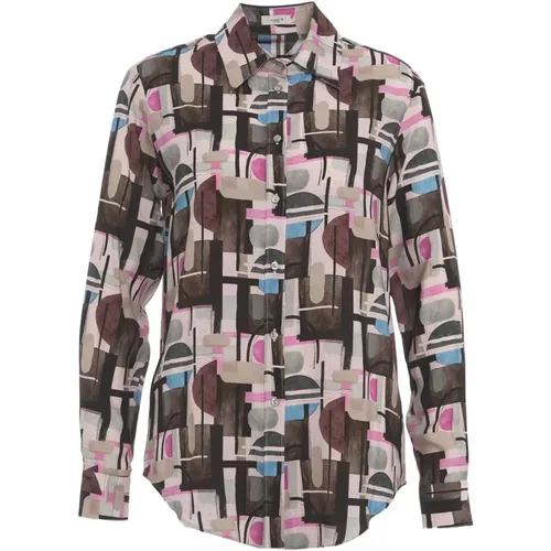 Retro Print Multi-farbene Bluse - Himon's - Modalova