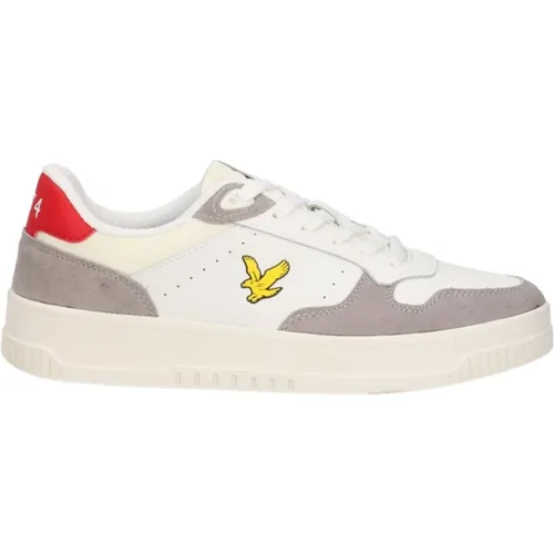 Weiß Rot Leder Sneakers , Herren, Größe: 44 EU - Lyle & Scott - Modalova