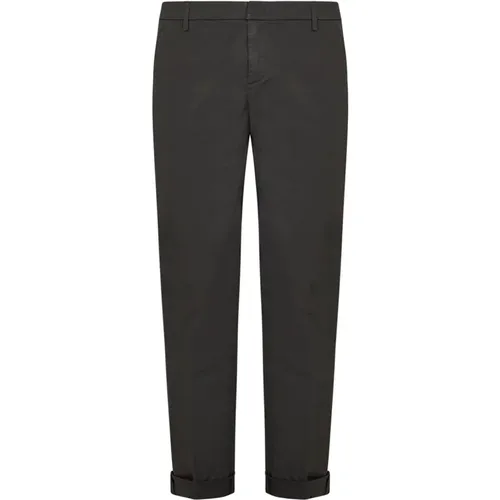Slim Fit Chino Trousers in Grey , male, Sizes: W34, W31, W36, W30, W32, W35, W33, W40 - Dondup - Modalova