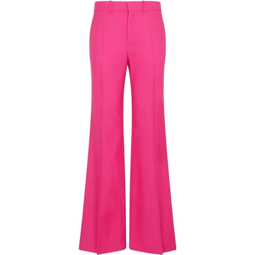 Raspberry Wool Silk Cashmere Trousers , female, Sizes: XS - Chloé - Modalova