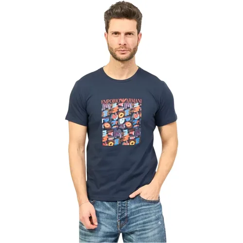 Casual Baumwoll T-Shirt , Herren, Größe: 2XL - Emporio Armani - Modalova