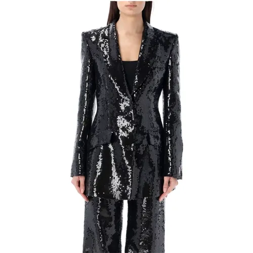 Sequins Blazer with Lapel Collar , female, Sizes: S, M - alberta ferretti - Modalova