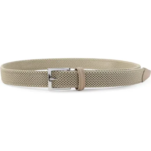 Belts, male, , Size: 105 CM Neutral Leather Belt for Men - Kiton - Modalova