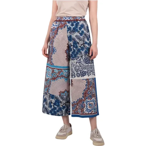 Blau Braun Gemusterte Hose , Damen, Größe: XS - Max Mara Weekend - Modalova