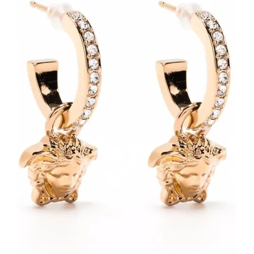 Golden Medusa Hoop Earrings , female, Sizes: ONE SIZE - Versace - Modalova
