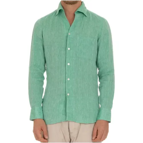 Handmade Linen Shirt , male, Sizes: 3XL, 2XL, M, L, XL - Finamore - Modalova