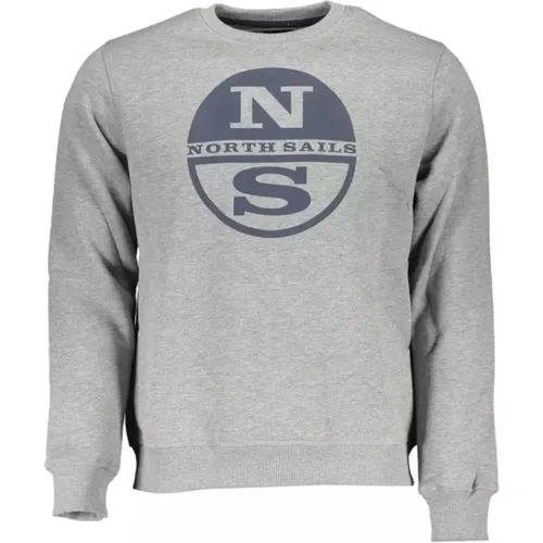 Graues Logo Sweatshirt Rundhals , Herren, Größe: 2XL - North Sails - Modalova