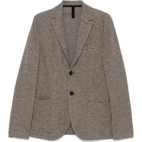 Blazers, male, , Size: XL Houndstooth Button Jacket - Harris Wharf London - Modalova