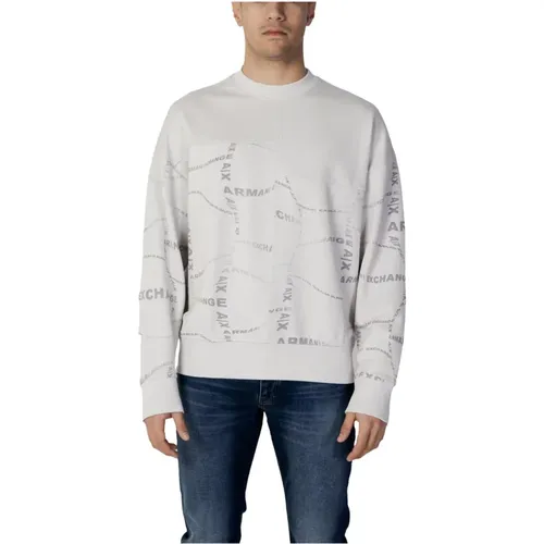 Sweatshirts, male, , Size: XL Printed Grey Sweatshirt for Men - Armani Exchange - Modalova