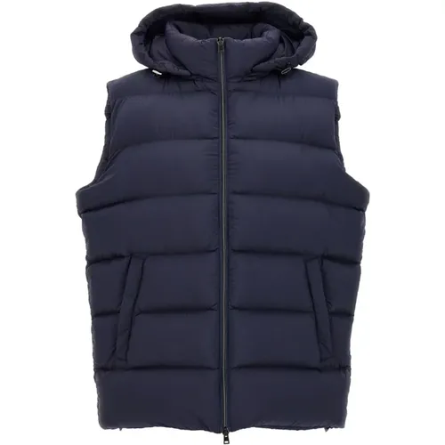 Vests, male, , Size: 2XL Sleeveless Puffer Jacket in F017 - Herno - Modalova