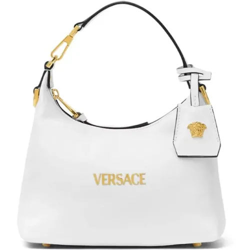 Handbags, female, , Size: ONE SIZE Lambskin Top Handle Shoulder Bag - Versace - Modalova