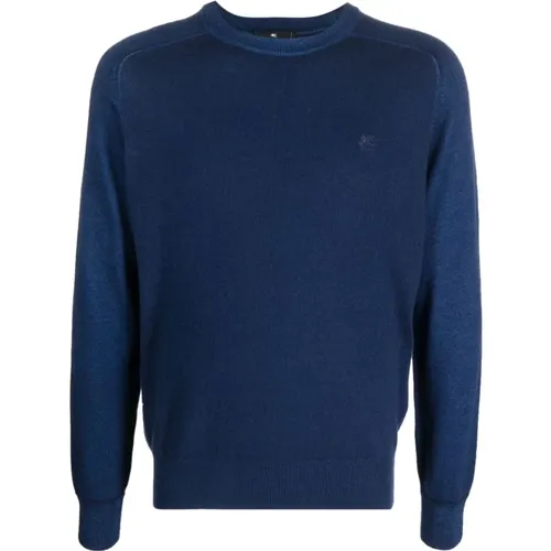 Mitternachtsblaue Logo-bestickter Pullover , Herren, Größe: 2XL - ETRO - Modalova