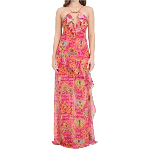 Multicolored Long Summer Dress , female, Sizes: M, S - Versace Jeans Couture - Modalova