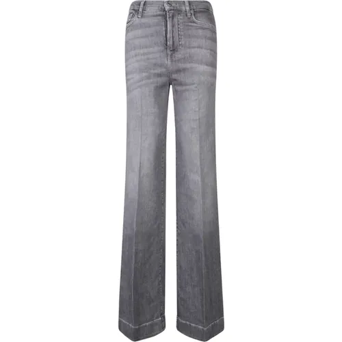 Schicke Graue Flared Jeans , Damen, Größe: W30 - 7 For All Mankind - Modalova