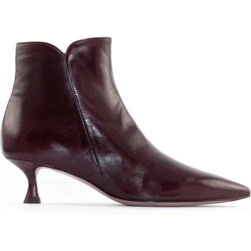 Burgundy Leather Pointed Toe Ankle Boots , female, Sizes: 5 1/2 UK, 7 UK, 3 UK, 5 UK - Mara Bini - Modalova