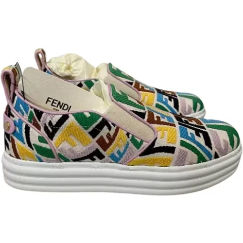 Pre-owned Sneakers, female, , Size: 9 US Pre-owned Multicolored Canvas Fendi Sneakers - Fendi Vintage - Modalova