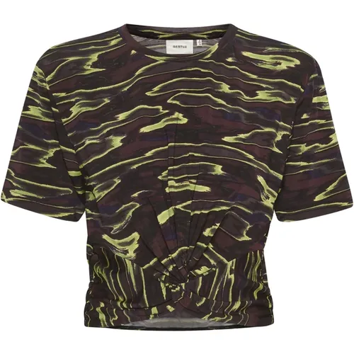 Trendy Knot Blouse with Abstract Print , female, Sizes: M, XL - Gestuz - Modalova