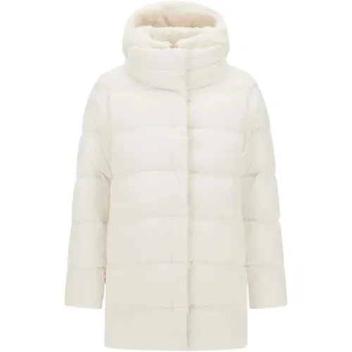 Down Coats, female, , Size: M A-Shape Satin Jacket - Herno - Modalova