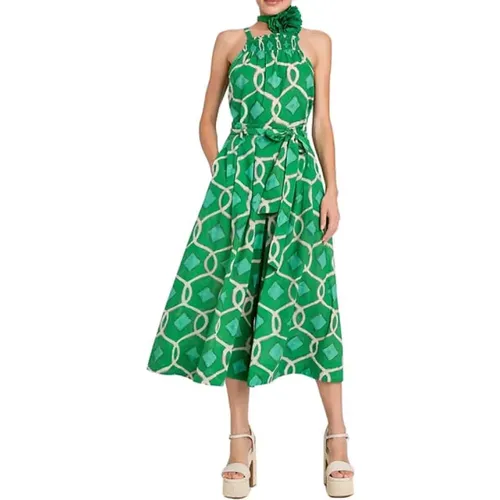 Green Tile Sleeveless Topwear , female, Sizes: M, XS, S - Twinset - Modalova