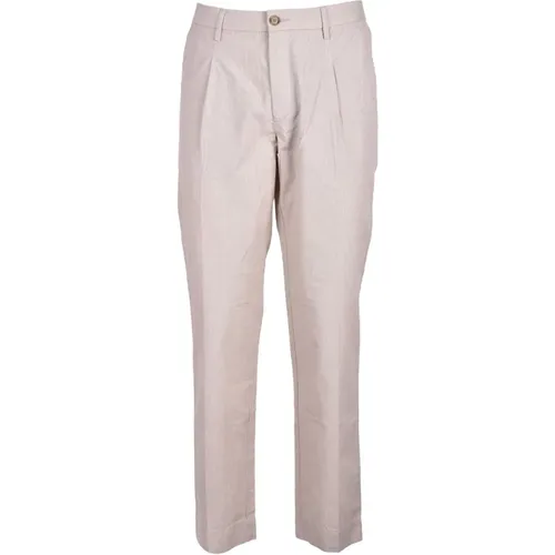 Chinos, male, , Size: 4XL Casual Cotton Blend Linen Pants - Hugo Boss - Modalova