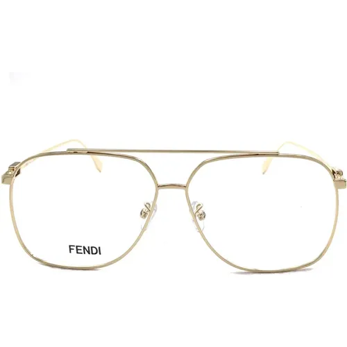 Elegante Metallgestell Brille , unisex, Größe: 60 MM - Fendi - Modalova